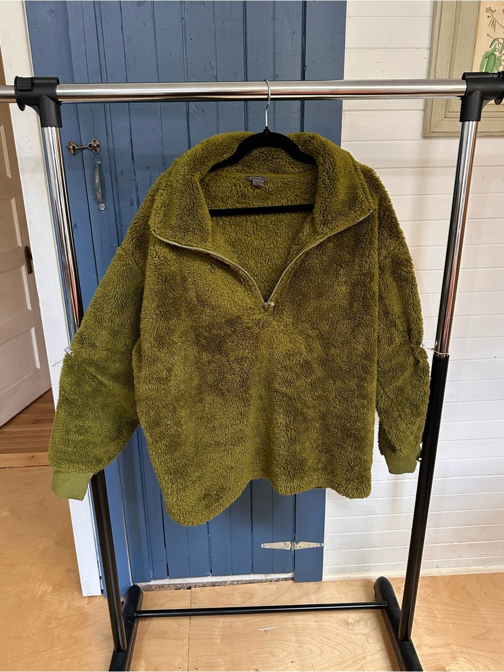 Cozy Olive Green Eddie Bauer Sherpa Pullover Jacket